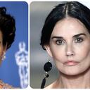 A la izquierda, en la noche de los premios Oscar, en 1992. A la derecha, la imagen que acaba de impactar al mundo, en la pasarela de París, por su asombrosa transformación.