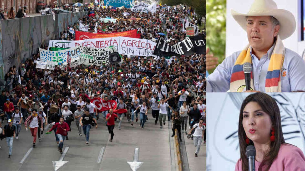 Los estudiantes piden al presidente que sea él quien tome las riendas de la mesa de diálogo. Solo hasta ese momento retomarán la mesa de diálogo. Foto: Esteban Vega/ SEMANA.