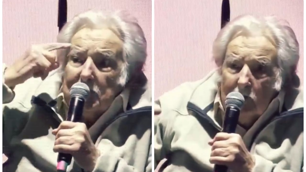 Pepe Mujica da un emotivo discurso en un acto de campaña.