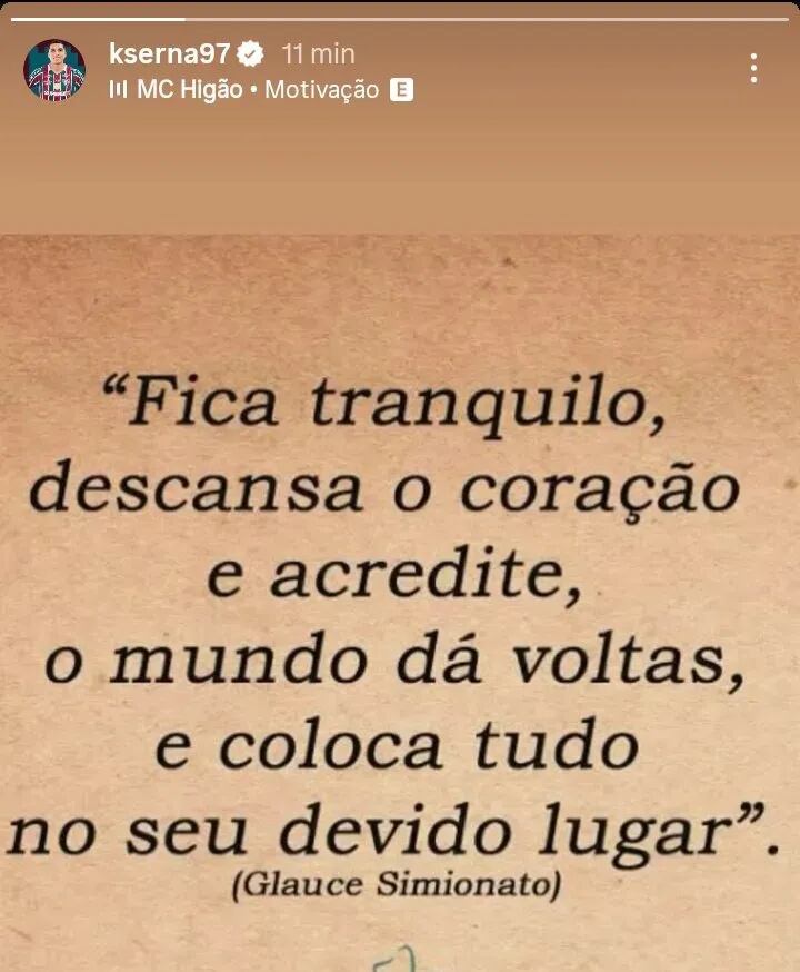 Publicación de Kevin Serna tras no ser llamado a Selección Colombia