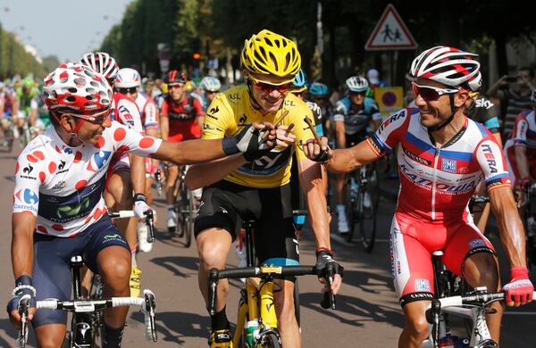 Nairo Quintana, Cristopher Froome y Joaquim 'purito' Rodríguez.