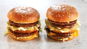 ARLINGTON, VA- JANUARY 24: McDonald's Double Big Mac and a regular Big Mac photographed in Arlington, Virginia on January 24, 2024. (Photo and food styling by Lisa Cherkasky for The Washington Post via Getty Images)