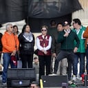 Bogotá. Mayo 1 de 2024. Cientos de personas, organizaciones sindicales y comunidades indígenas se movilizan en la capital por el Día del trabajo y ciertos sectores en apoyo al Presidente Gustavo Petro. (Colprensa - Lina Gasca)