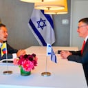 Ministro designado de Relaciones Exteriores Omar Bula Escobar con el canciller de Israel, Gideon Sa'ar.