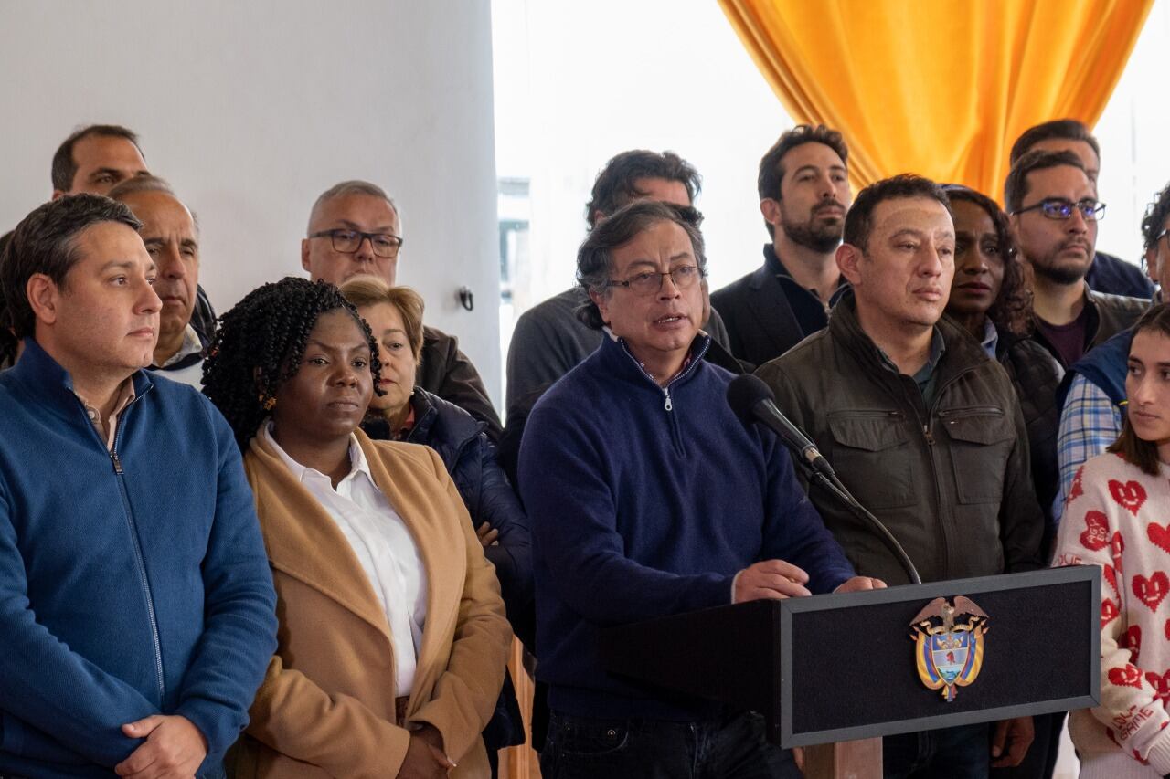 El presidente Gustavo Petro junto con sus ministros anuncia las medidas que se tomarán en Nariño.