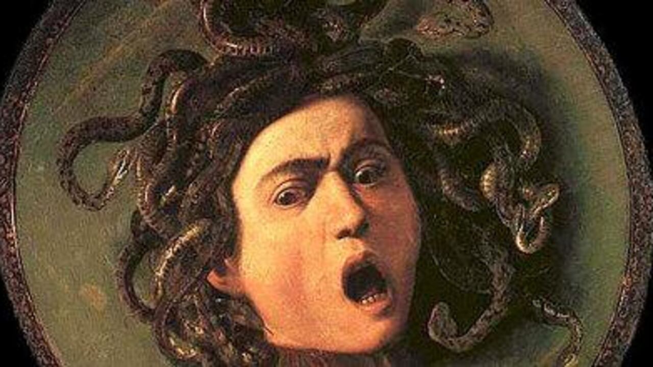 Detalle de Medusa, reconocida obra de Caravaggio
