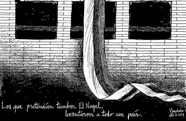 Terror ciego. Caricatura de Vladdo sobre el atentado al Club El Nogal.