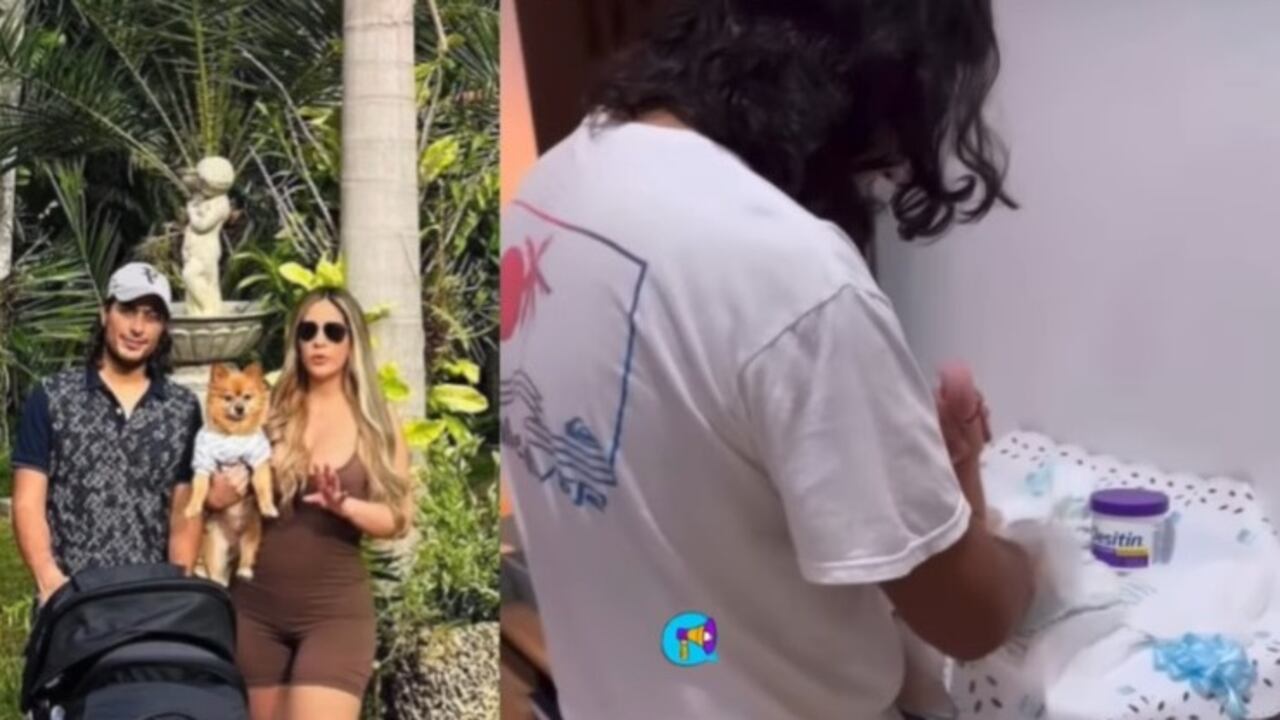 Nicolás Petro le cambia el pañal a su hijo