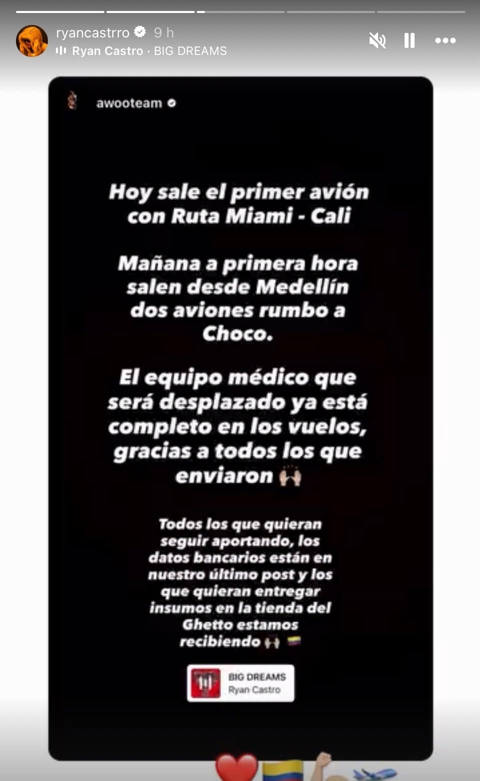 J Balvin y Ryan Castro anunciaron vuelos humanitarios a Cali y Chocó en medio de la tragedia por terremoto de 7.4 el pasado 10 de agosto.