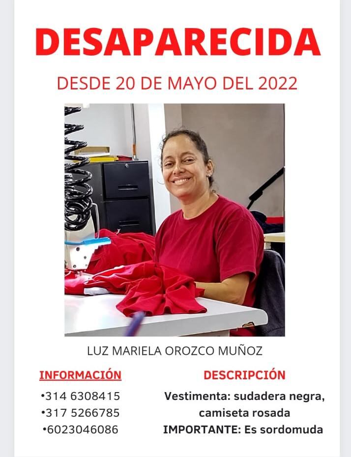 Luz Mariela trabaja en un taller de confecciones, donde maneja una máquina plana.