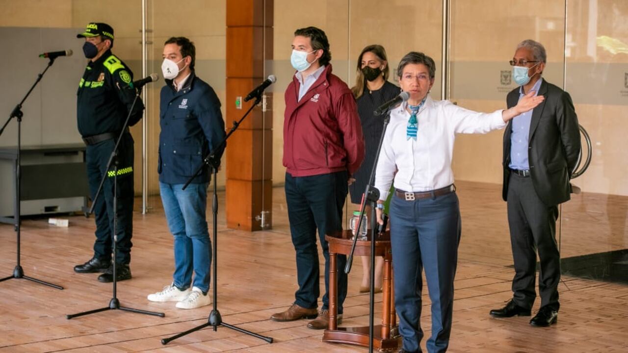 La alcaldesa Claudia López, durante el anuncio del nuevo plan de seguridad y convivencia para Bogotá en 2022