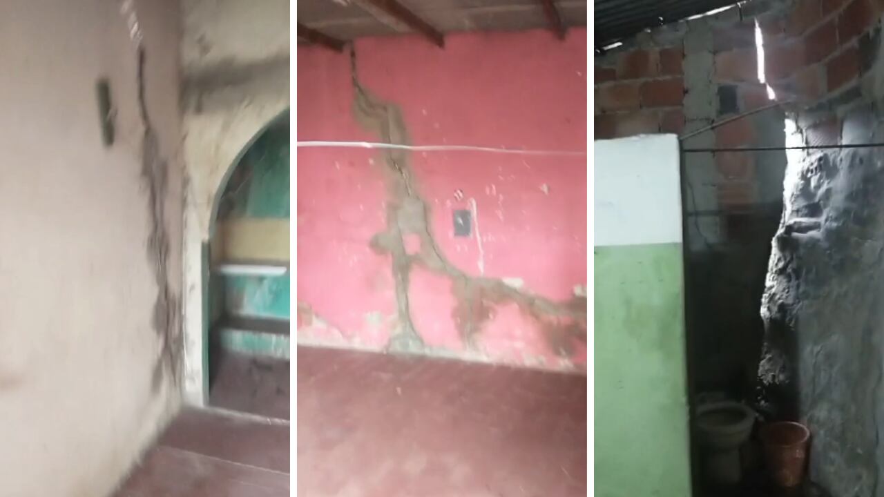 William asegura que las paredes siguieron deteriorándose hasta dejar grietas de gran tamaño en la casa.
