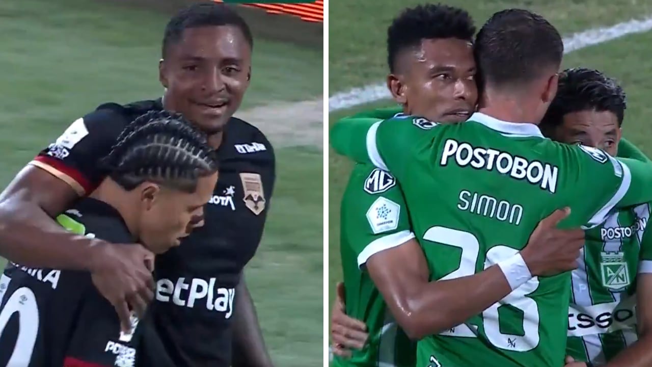 Movido primer tiempo entre Internacional de Bogotá y Atlético Nacional en Medellín.