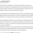 La propuesta del presidente Gustavo Petro sobre un nuevo subsidio de transporte.