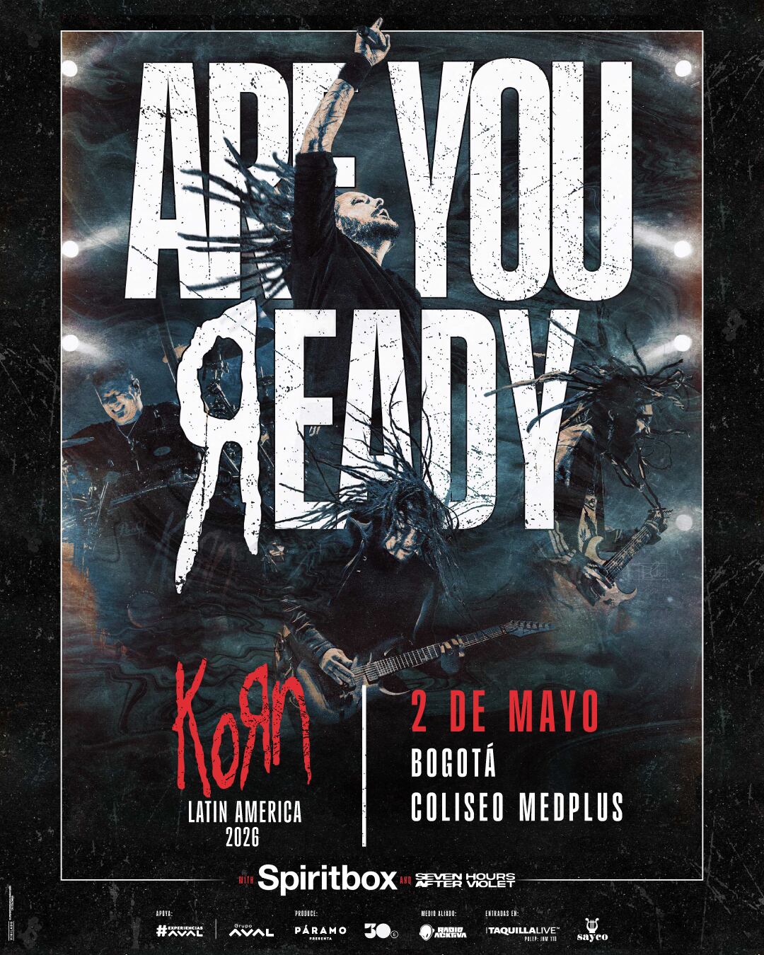 Korn vuelve a Colombia en 2026.