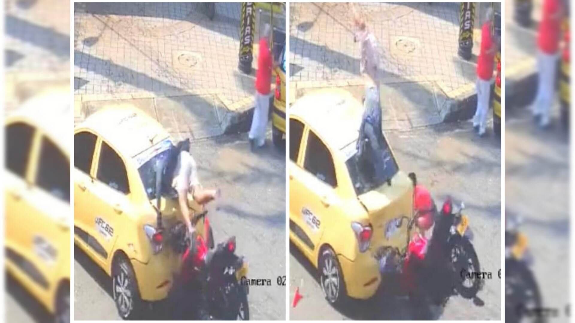 El motorizado asegura que no se percató del taxi parqueado.