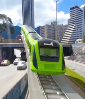 Metro Bogotá surrealista, joven lo recrea.