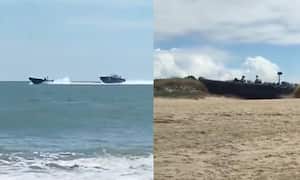 La persecución llevó a los delincuentes a entrar a una concurrida playa de España