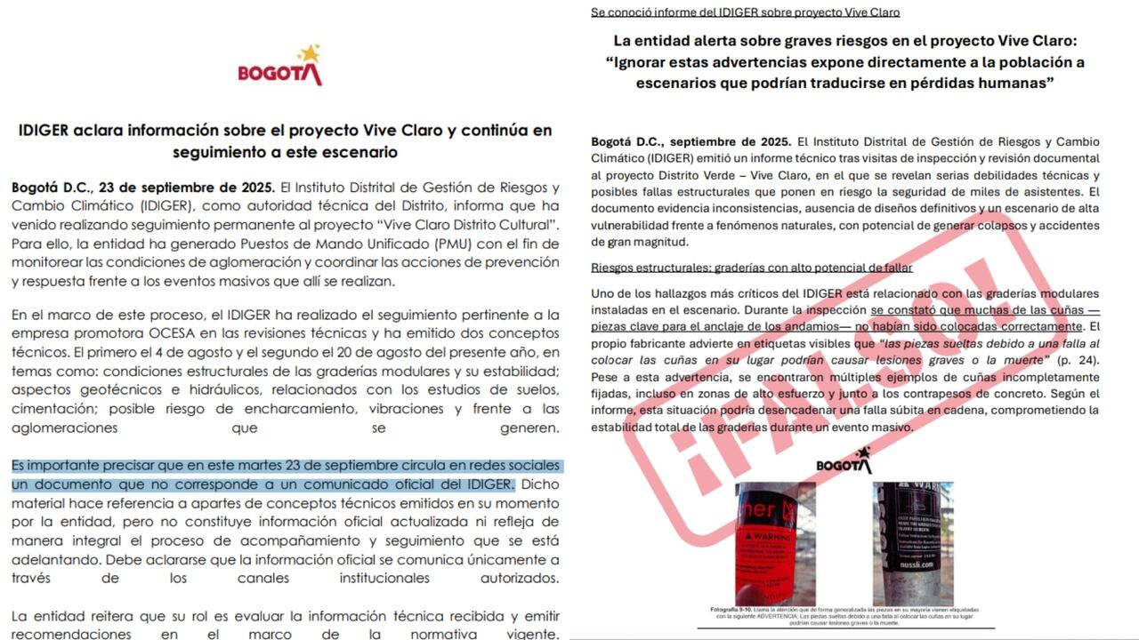 IDIGER desmiente información sobre fallas en el Vive Claro.