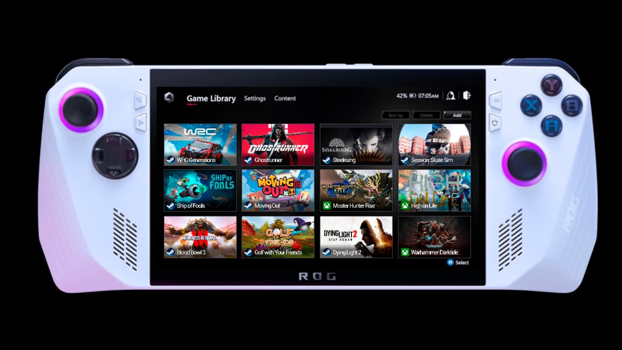 La ROG Allyes compatible con juegos disponibles en Game Pass, Steam y otras tiendas,