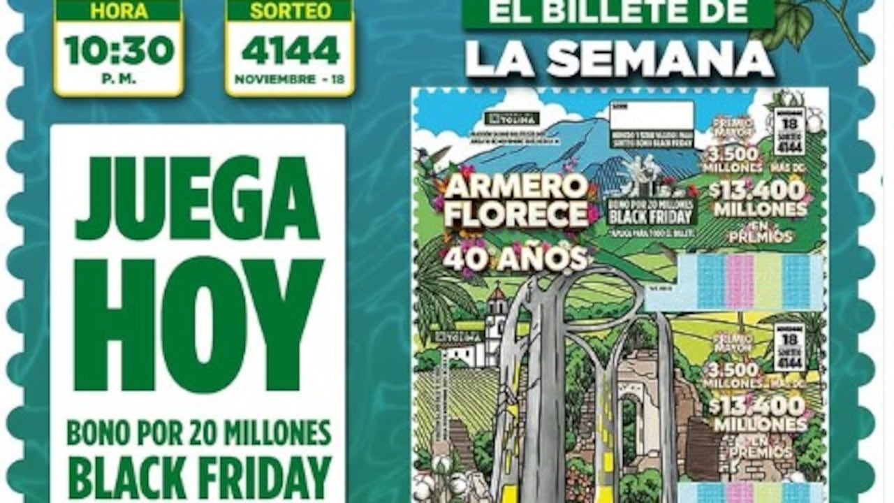 Sorteo 4144 de la Lotería del Tolima