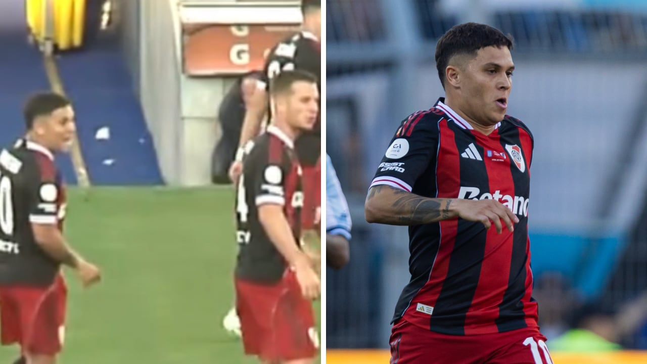 Discusión de Juan Fernando Quintero en el River Plate vs. Racing.