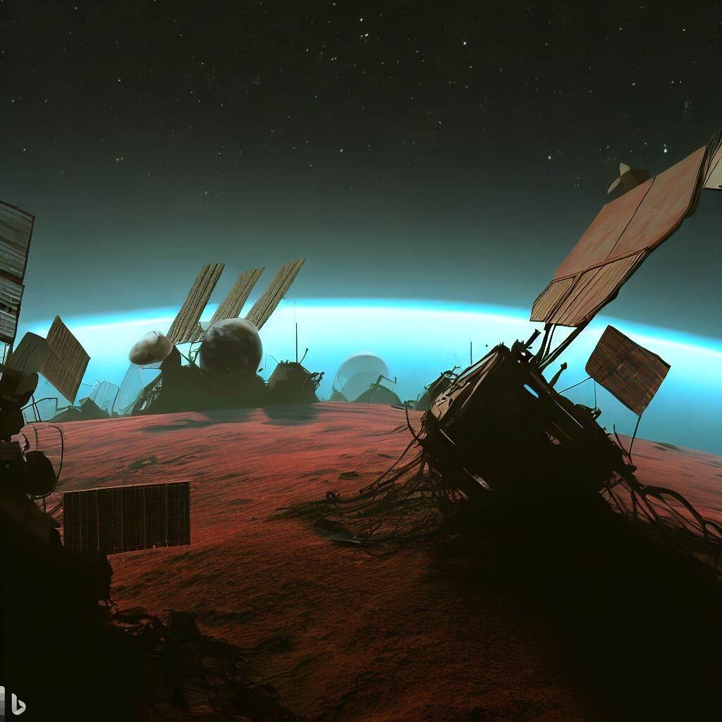 Basura espacial, imagen de referencia.