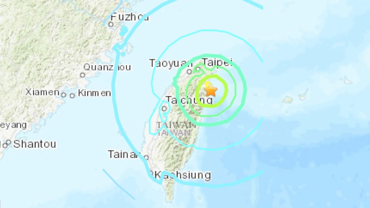 Un sismo de magnitud 6 golpea la costa este de Taiwán