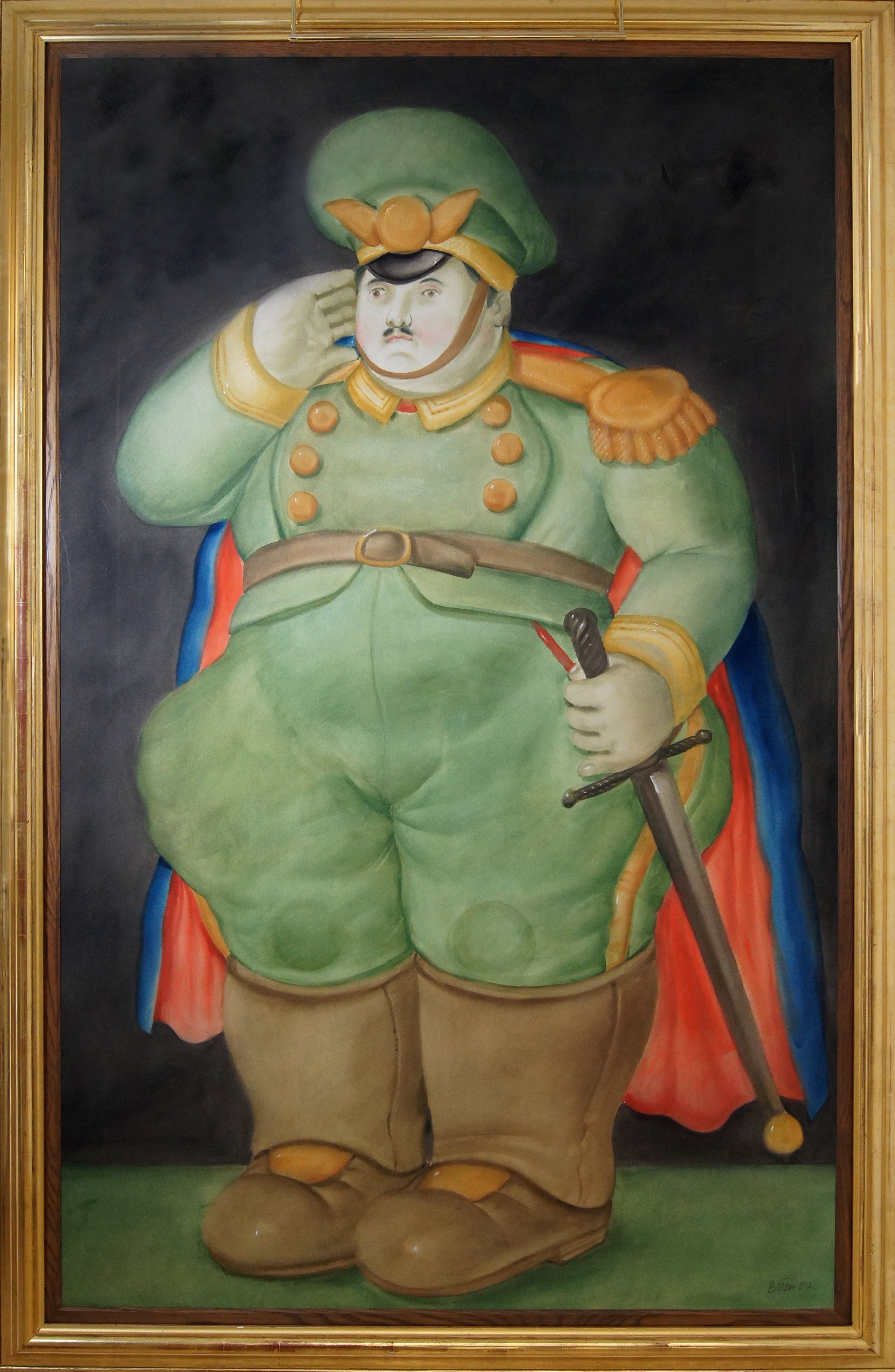 'General', 1980, Acuarela, 180 x 110 cm.