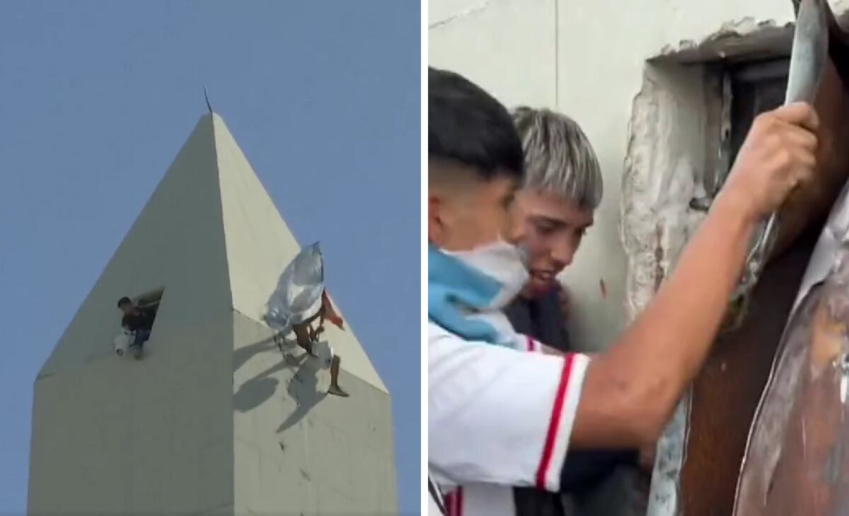 Hinchas argentina  se tomaron el Obelisco.