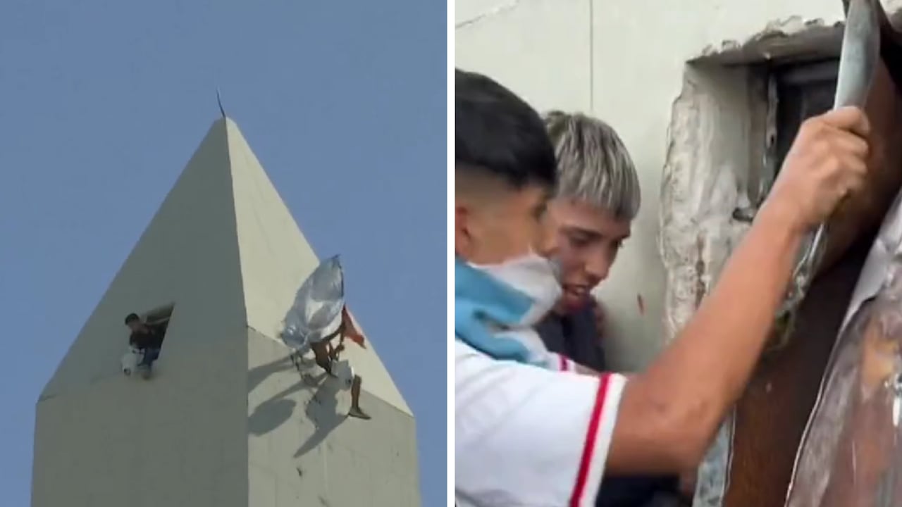 Hinchas argentina se tomaron el Obelisco.