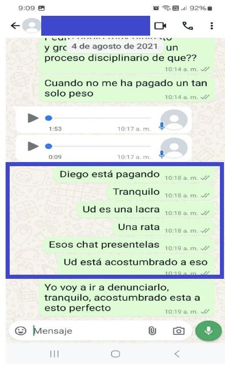Por estos mensajes, la Comisión Nacional de Disciplina Judicial sancionó por dos meses a un abogado.