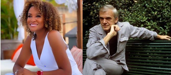 Mabel Lara y Milan Kundera