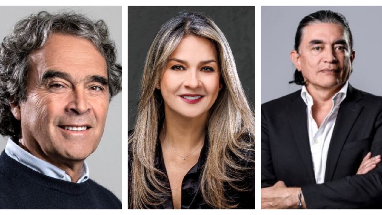 De izquierda a derecha: Sergio Fajardo, Vicky Dávila y Gustavo Bolívar.