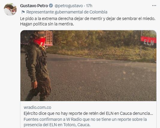 Trino del presidente Gustavo Petro.