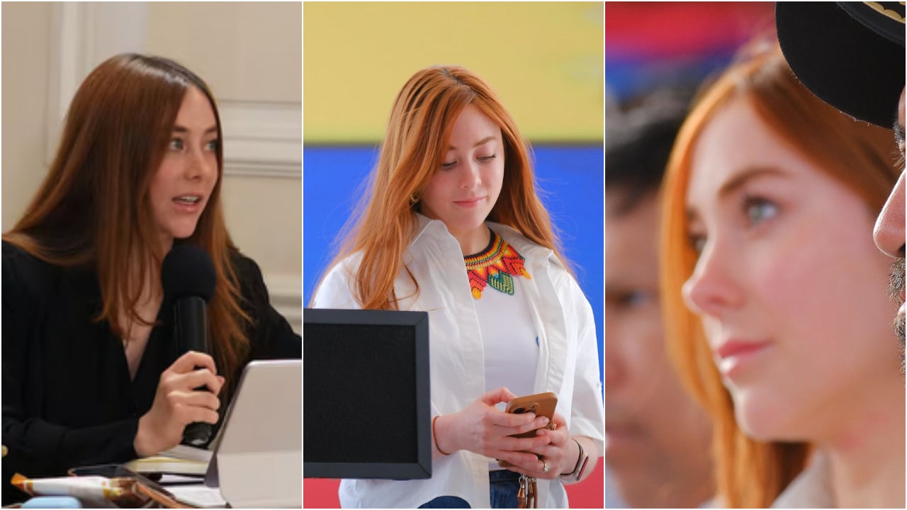 Gloria Miranda Espitia, directora del programa de sustitución de cultivos ilícitos, en el consejo de ministros adelantado en Bogotá, el 3 de marzo de 2025. Y en las otras dos imágenes, durante un acto adelantado en Timbío (Cauca), el 11 de septiembre de 2025