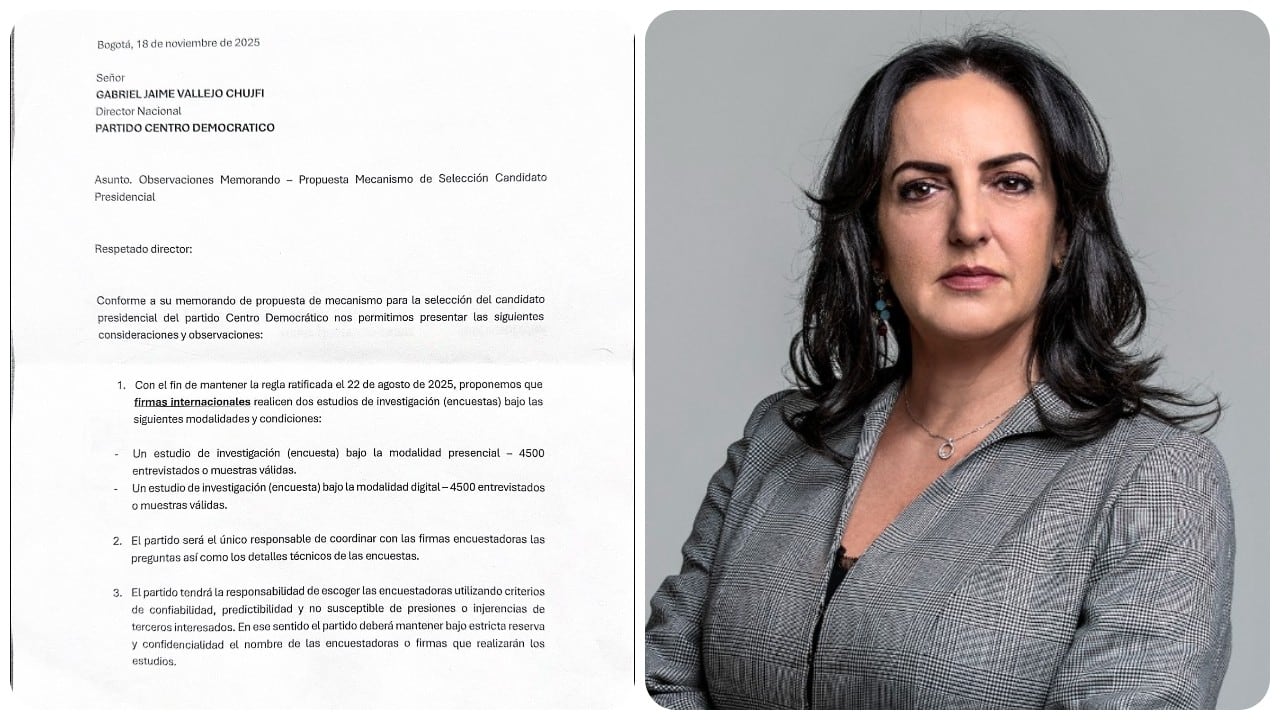La carta que firmó la exprecandidata presidencial María Fernanda Cabal.