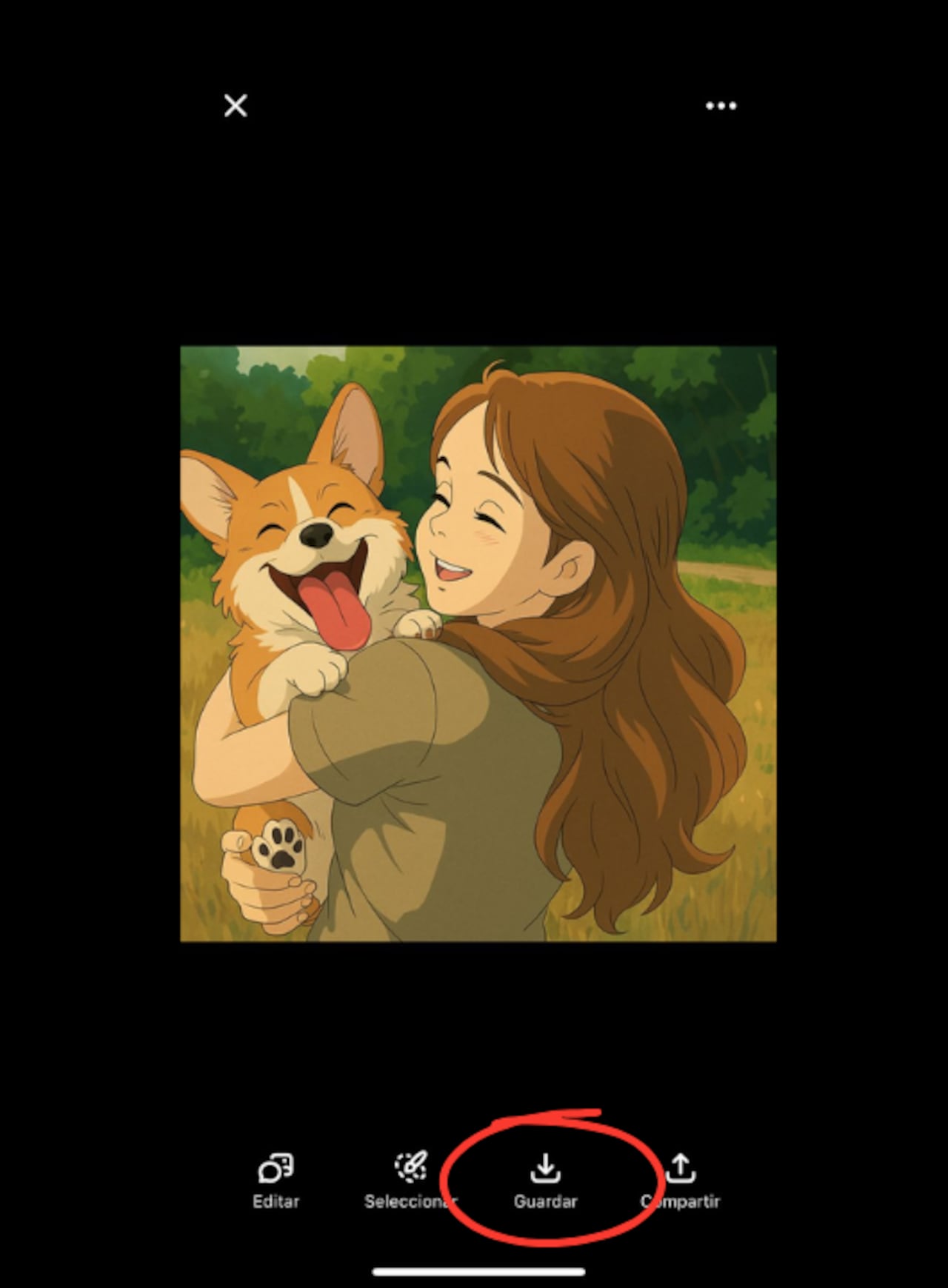 Guardar fotos de ChatGPT.