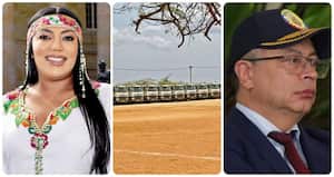 Martha Peralta, Gustavo Petro y los carrotanques parqueados en Uribia.