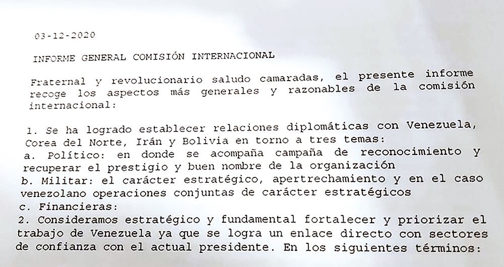 Prácticamente, hay una “línea diplomática” en la que intervienen otros países con intereses comunes y en una especie de “toma y dame”. Las disidencias de las Farc serían un ejército irregular al servicio de Maduro, según se desprende de los correos. 