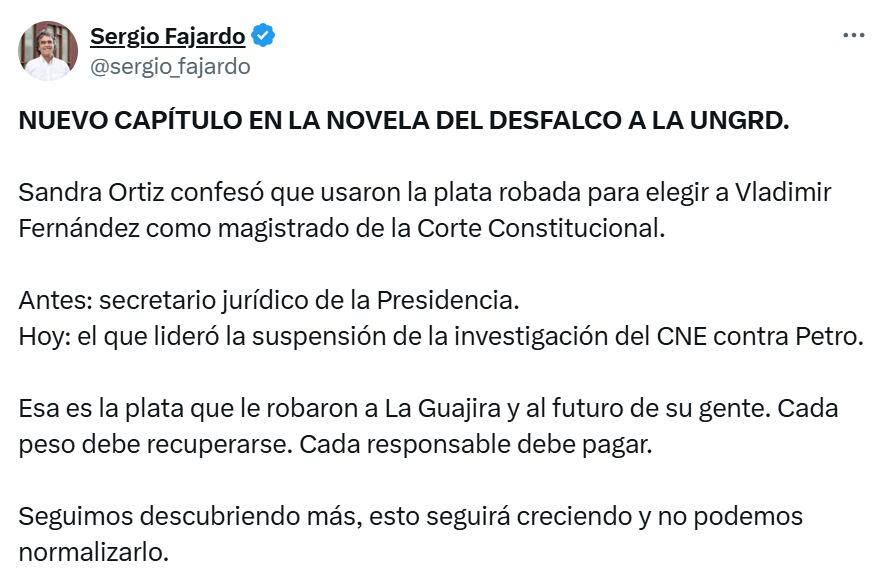 El exgobernador Sergio Fajardo se pronunció sobre la portada de SEMANA del sábado 26 de abril.