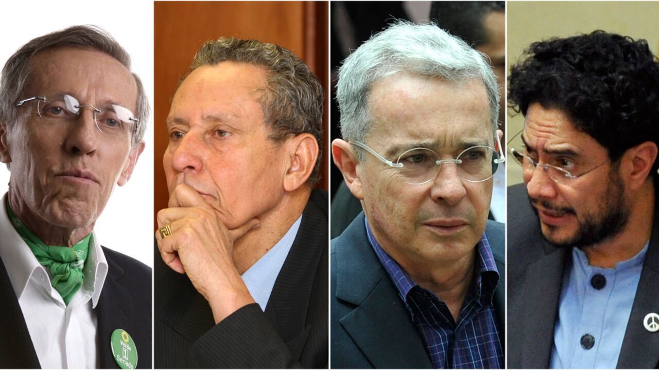 Antonio Navarro Wolff, el general (r) José Manuel Bonnet, Álvaro Uribe e Iván Cepeda.