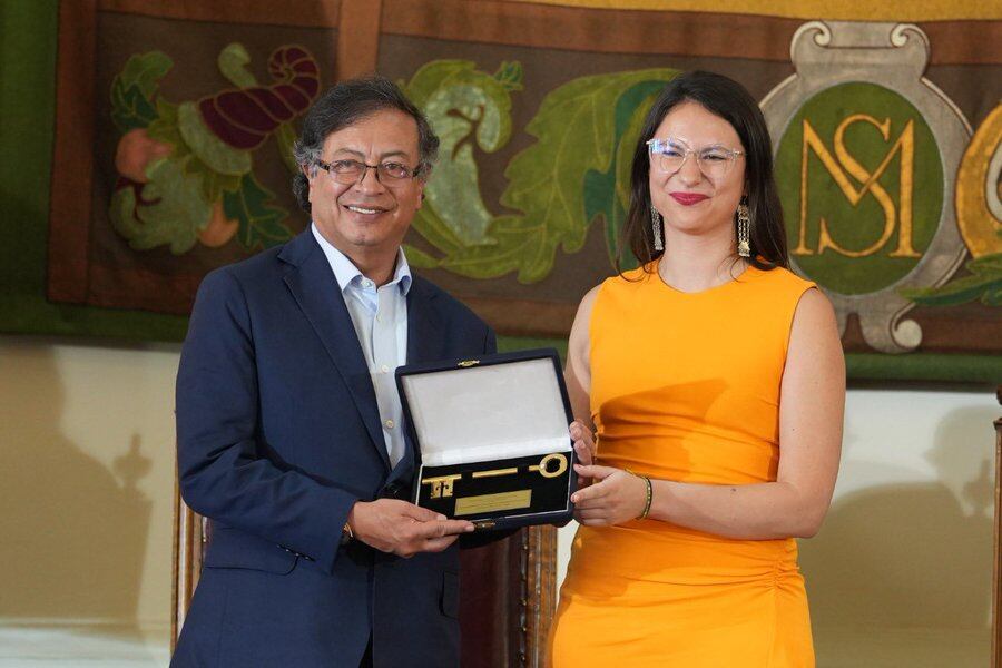 Presidente Gustavo Petro recibió las llaves de la capital de Chile.