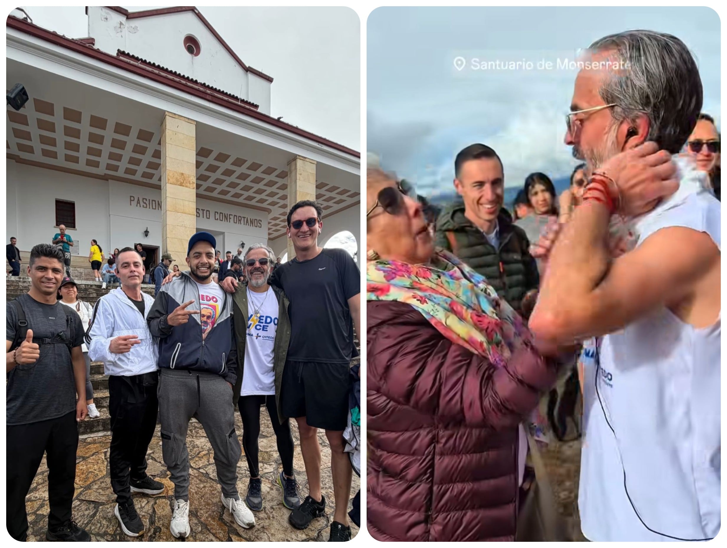 Juan Daniel Oviedo se tomó fotos con algunos de los presentes en el cerro de Monserrate.
