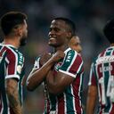 Jhon Arias celebra su tanto 11 en la temporada con Fluminense.