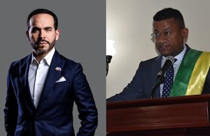 Abelardo de la Espriella y el gobernador de Nariño, Luis Alfonso Escobar.