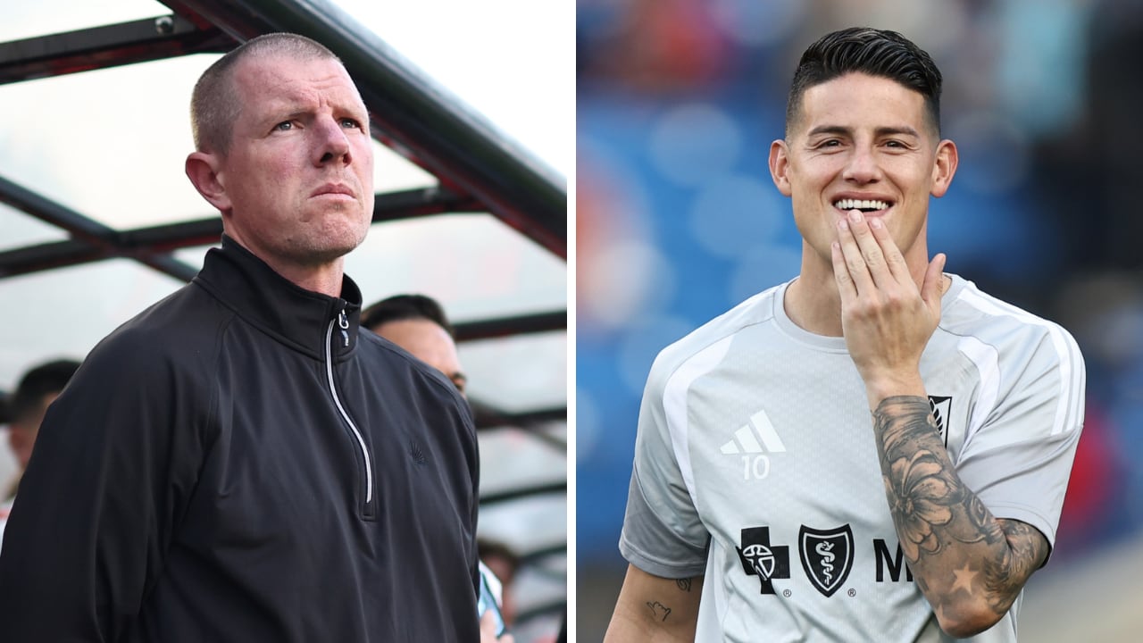Cameron Knowles (izq.), entrenador del Minnesota United, alineó como titular a James Rodríguez ante LAFC por MLS.