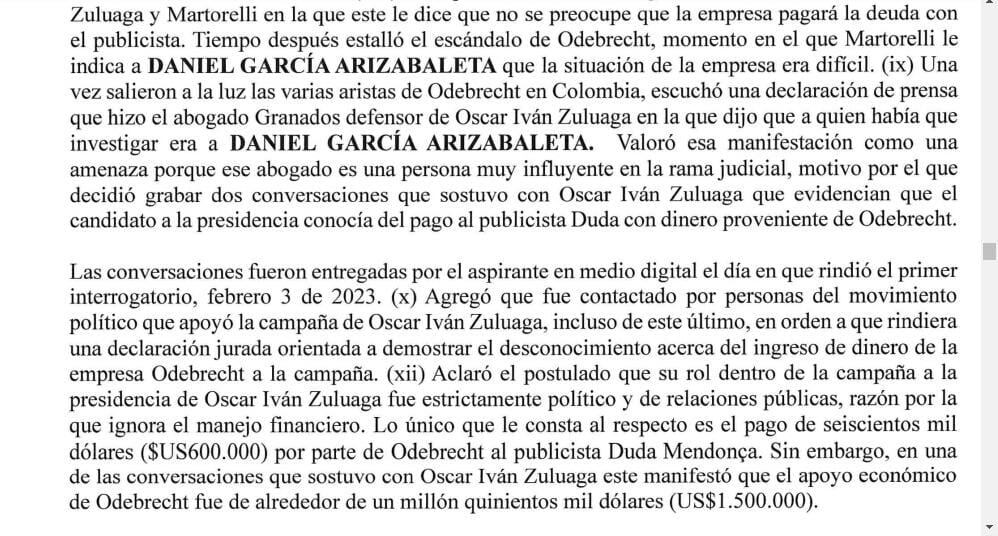 El principio de oportunidad que firmó Daniel García Arizabaleta deja claro que hay audios que comprometen al excandidato Oscar Iván Zuluaga.