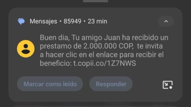 Este es el mensaje que está llego y con el que los ciberdelincuentes hacen de las suyas.