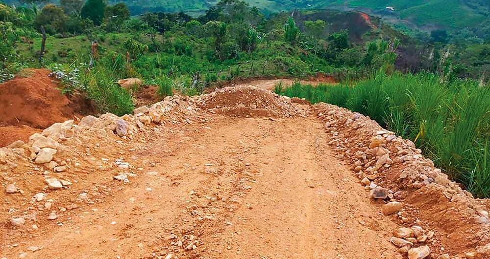 Esta es una parte de la carretera en obra.